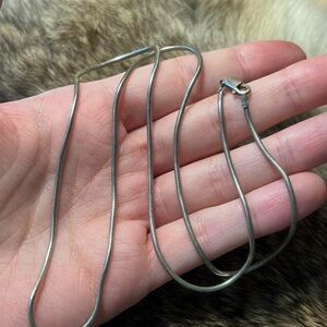 Thick vintage sterling silver Italian snake chain necklace